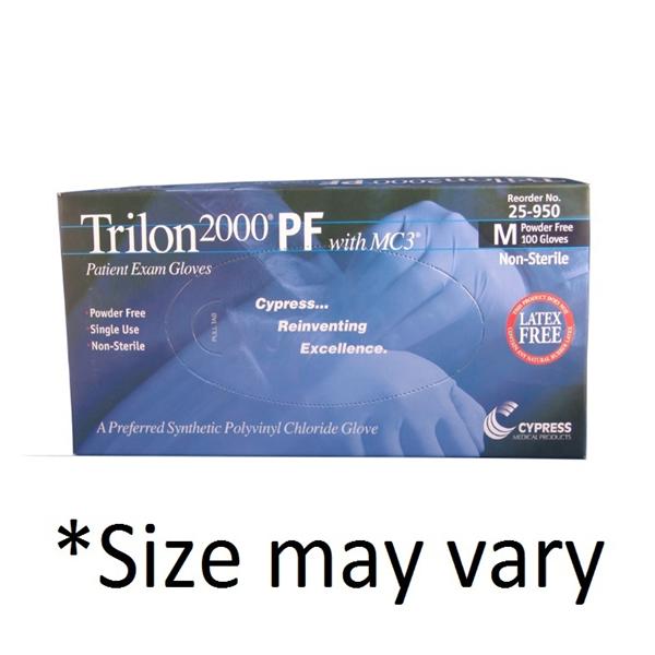 Gloves Exam Trilon 2 MC3 Powder-Free Vinyl Latex-Free Small Ivory 10Bx/Ca