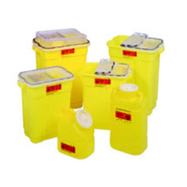Container Sharps 19gal X-Large Plastic Clear/Yellow 5/Ca