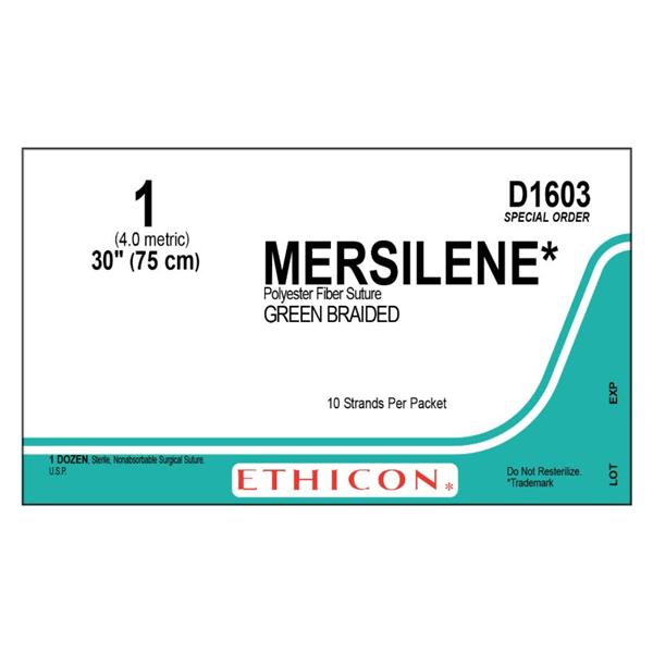 Suture 1 Polyester No Needle Mersilene Green 30