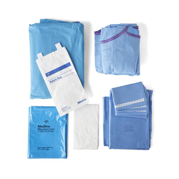 Pack Surgical Basic IV Aurora With Nonreinforced Raglan Gown LF Sterile 8/Ca