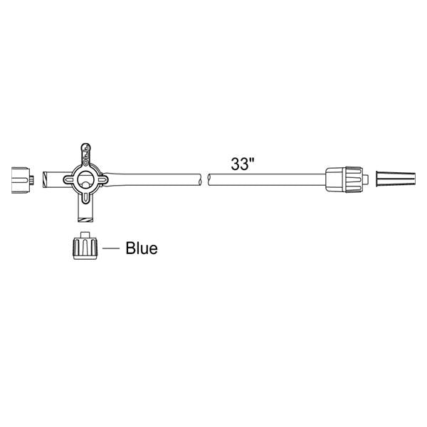 Stopcock 4-Way Hi-Flo Blu Cp Priming Volume 7mL Male Luer Lock Adapter Ea, 50 EA/CA