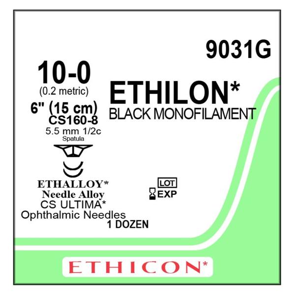Suture 10-0 Nyl CS160-8/CS160-8 Ethilon Black 1x6