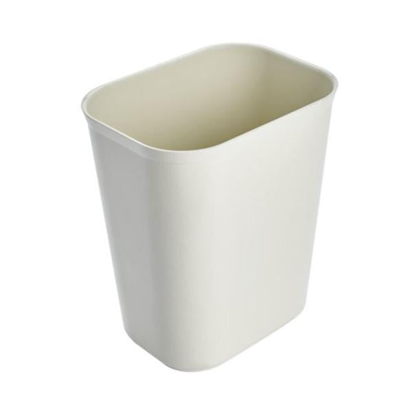 Can Trash Resin/Textured Finish 14qt No Lid Beige Rectangle 6/CA