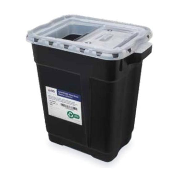 Container Sharps Recykleen 9gal Plastic Black 8/Case
