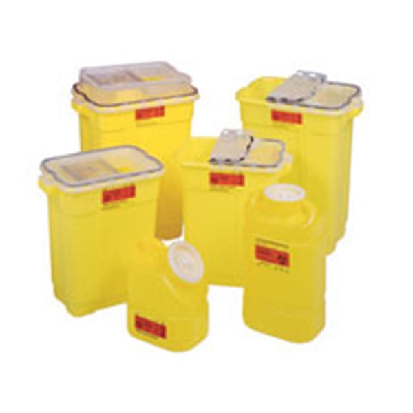 Container Sharps 5gal Plastic Clear/Yellow Ea, 8 EA/CA
