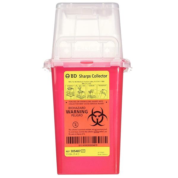 Container Sharps 1.5qt Plastic Red/Clear Ea, 36 EA/CA