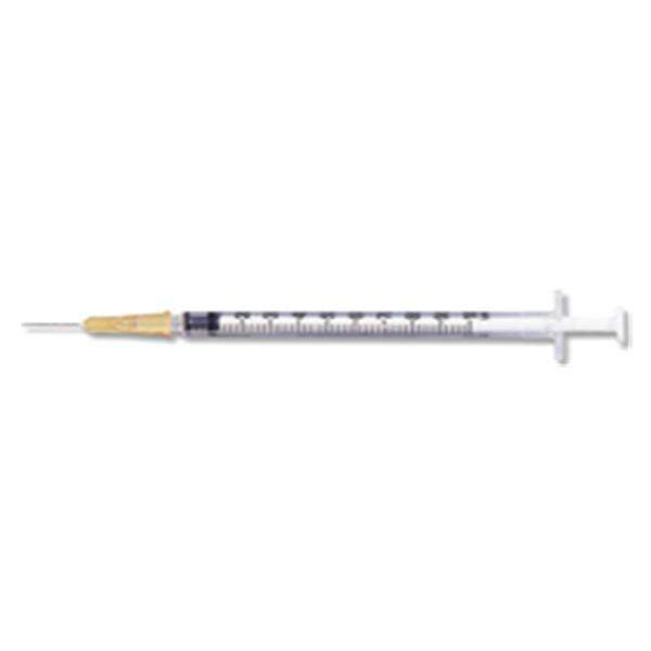 Syringe/Needle 1cc 25gx5/8 PrecisionGlide U-100 Insln Dtchbl Ndl Cnvntnl 100/Bx, 8 BX/CA